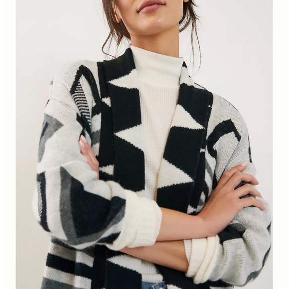 Anthropologie Aztec Knit Duster Kimono Cardigan - Picture 7 of 10